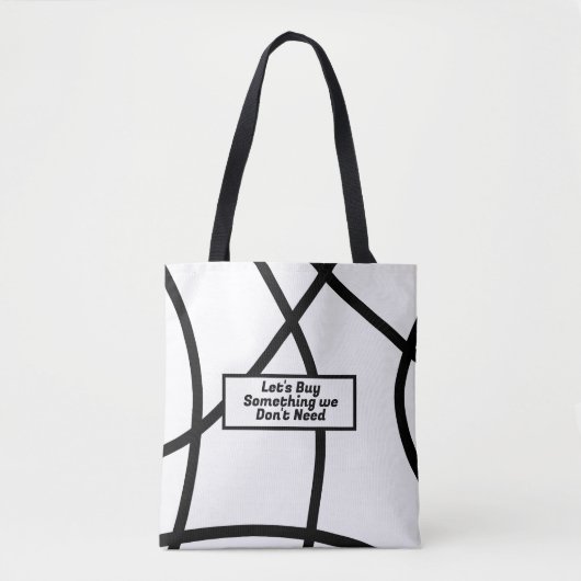 zwart-wit Modern Minimalistisch Abstract Tote Bag (Voorkant)