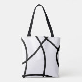 zwart-wit Modern Minimalistisch Abstract Tote Bag (Achterkant)