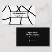 zwart-wit Modern Minimalistisch Abstract Visitekaartje (Voorkant / Achterkant)