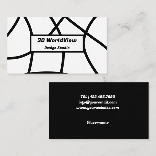zwart-wit Modern Minimalistisch Abstract Visitekaartje (Voorkant / Achterkant)