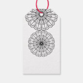 Zwart-wit modern minimalistisch bloemmotief cadeaulabel (Achterkant)