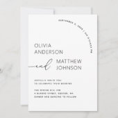 Zwart-wit modern minimalistisch eenvoudig huwelijk kaart (Voorkant)