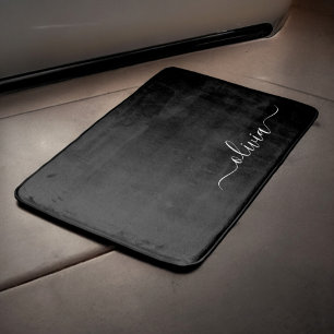 Zwart Wit Modern Minimalistisch Elegant Monogram Badmat