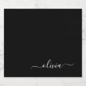 Zwart Wit Modern Minimalistisch Elegant Monogram Bier Etiket (Enkel label)