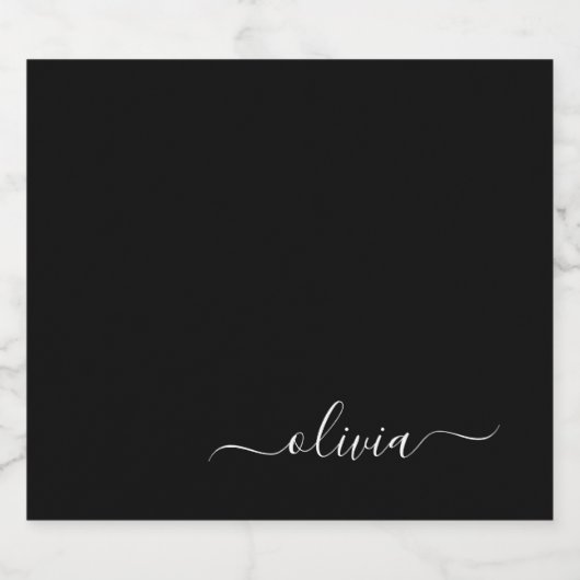 Zwart Wit Modern Minimalistisch Elegant Monogram Bier Etiket (Enkel label)