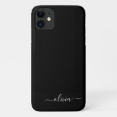 Zwart Wit Modern Minimalistisch Elegant Monogram Case-Mate iPhone Case (Achterkant)