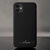 Zwart Wit Modern Minimalistisch Elegant Monogram Case-Mate iPhone Case