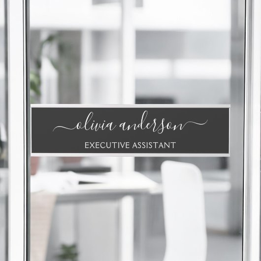 Zwart Wit Modern Minimalistisch Elegant Monogram Deurbordje