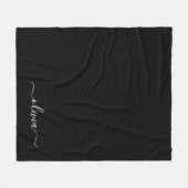 Zwart Wit Modern Minimalistisch Elegant Monogram Fleece Deken (Voorkant (Horizontaal))