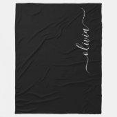 Zwart Wit Modern Minimalistisch Elegant Monogram Fleece Deken (Voorkant)
