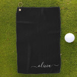 Zwart Wit Modern Minimalistisch Elegant Monogram Golfhanddoek<br><div class="desc">Introductie van ons Black and White Minimalist Modern Monogram-Collectie: omarm eenvoud en verfijning met onze minimalistische design, samengesteld om uw stijl moeiteloos te verbeteren. Dit collectie is gemaakt met een scherp oog voor moderne esthetiek en heeft strakke zwart-witte design die worden geaccentueerd door gepersonaliseerde monogrammen. Van chique briefpapier tot veelzijdige...</div>