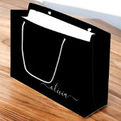 Zwart Wit Modern Minimalistisch Elegant Monogram Groot Cadeauzakje