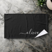 Zwart Wit Modern Minimalistisch Elegant Monogram Handdoek
