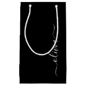 Zwart Wit Modern Minimalistisch Elegant Monogram Klein Cadeauzakje (Voorkant)