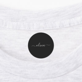 Zwart Wit Modern Minimalistisch Elegant Monogram Labels