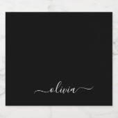 Zwart Wit Modern Minimalistisch Elegant Monogram Likeurfles Etiket (Enkel label)