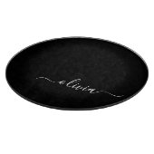 Zwart Wit Modern Minimalistisch Elegant Monogram Snijplank (Hoek)