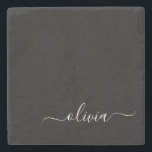 Zwart Wit Modern Minimalistisch Elegant Monogram Stenen Onderzetter<br><div class="desc">Introductie van ons Black and White Minimalist Modern Monogram-Collectie: omarm eenvoud en verfijning met onze minimalistische design, samengesteld om uw stijl moeiteloos te verbeteren. Dit collectie is gemaakt met een scherp oog voor moderne esthetiek en heeft strakke zwart-witte design die worden geaccentueerd door gepersonaliseerde monogrammen. Van chique briefpapier tot veelzijdige...</div>