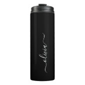 Zwart Wit Modern Minimalistisch Elegant Monogram Thermosbeker (Voorkant)