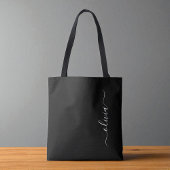 Zwart Wit Modern Minimalistisch Elegant Monogram Tote Bag