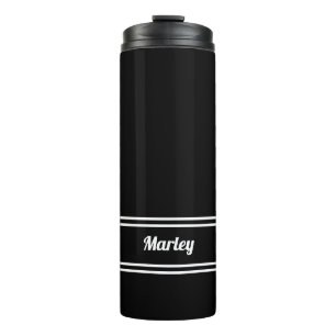 Zwart & Wit Modern Minimalistisch Klassieke Naam S Thermosbeker