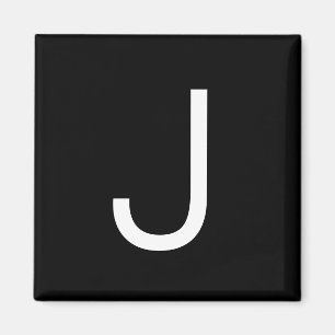 Zwart & Wit Modern Minimalistisch Letter Magneet