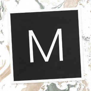 Zwart & Wit Modern Minimalistisch Letter Servet