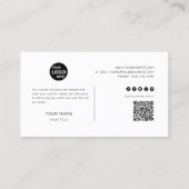 Zwart-wit Modern Minimalistisch Maatwerk Visitekaartje (Achterkant)