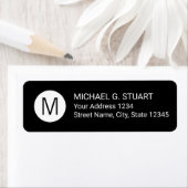 Zwart-wit modern minimalistisch monogram etiket (Insitu)