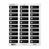 Zwart-wit modern minimalistisch monogram etiket (Full Sheet)