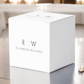 Zwart Wit Modern Minimalistisch Monogram Naam Bedankdoosjes