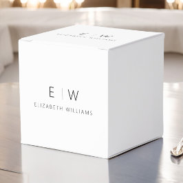 Zwart Wit Modern Minimalistisch Monogram Naam Bedankdoosjes
