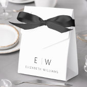 Zwart Wit Modern Minimalistisch Monogram Naam Bedankdoosjes