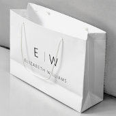 Zwart Wit Modern Minimalistisch Monogram Naam Groot Cadeauzakje