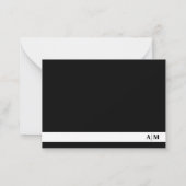 Zwart-Wit Modern Minimalistisch Monogram Notitiekaartje (Achterkant)