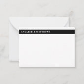 Zwart-Wit Modern Minimalistisch Monogram Notitiekaartje (Voorkant)
