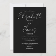 Zwart-Wit Modern Minimalistisch Script Huwelijk
