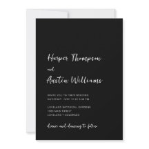 Zwart Wit Modern Minimalistisch Script Trouwen