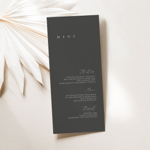 Zwart & Wit Modern Minimalistisch Trouwfeest Plat Menu