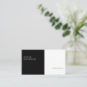 Zwart-wit, modern, minimalistisch V2 Visitekaartje (Staand voorkant)