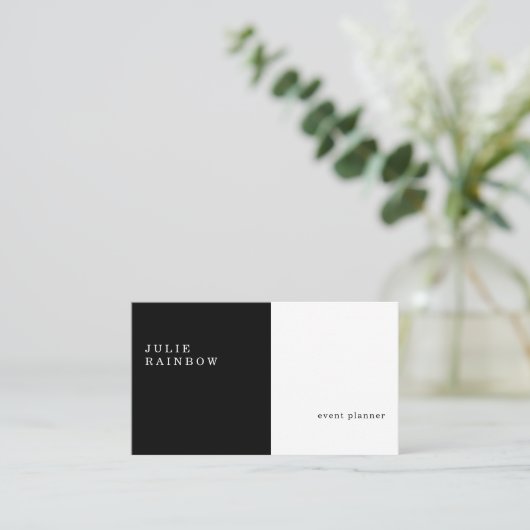 Zwart-wit, modern, minimalistisch V2 Visitekaartje (Staand voorkant)