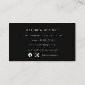 Zwart-wit, modern, minimalistisch V2 Visitekaartje (Achterkant)