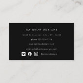 Zwart-wit, modern, minimalistisch V3 Visitekaartje (Achterkant)