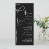 Zwart Wit Modern Minimalistisch Vet Bloemen Menu (Staand voorkant)