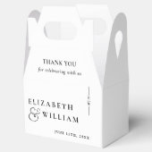 Zwart-Wit Modern Monogram Huwelijk Bedankt Bedankdoosjes (Geopend)