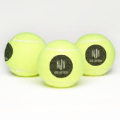Zwart wit Modern Monogram Naam Custom Tennisballen (Multi)