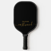 Zwart-Wit Modern Monogram Pickleball Paddle (Achterkant)