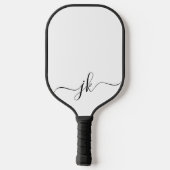 Zwart wit modern monogram pickleball paddle (Achterkant)
