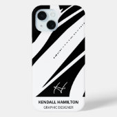 Zwart-wit Modern Monogram Stijlvol Abstract Case-Mate iPhone Case (Achterkant)