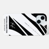 Zwart-wit Modern Monogram Stijlvol Abstract Case-Mate iPhone Case (Achterkant (horizontaal))